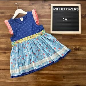 Wildflowers Best Day Ever Thumbelina Top Blue Polka Dot Strawberry Floral 14